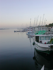 Image showing Feluccas at Dawn, Luxor, Egypt