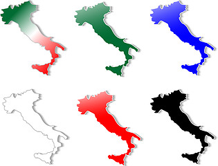 Image showing form of Italy stickers set