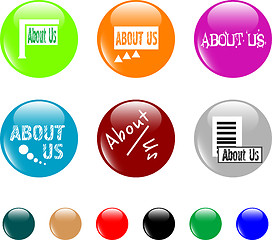 Image showing button about us colored icon - vector