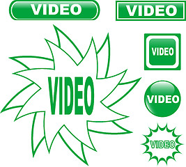 Image showing button VIDEO glossy web icons set