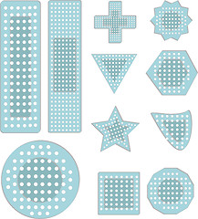 Image showing A collection bandaid icons in various shapes sizes