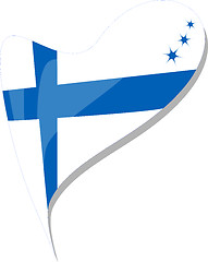 Image showing finland in heart. Icon of finland national flag. vector