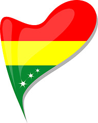 Image showing bolivia flag button heart shape. vector