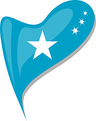 Image showing somali in heart. Icon of somali national flag. vector