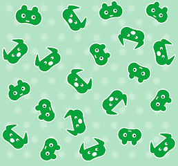 Image showing green cartoon animal bear background