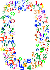 Image showing Number Zero made from colorful numbers