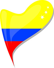 Image showing colombia flag button heart shape. vector