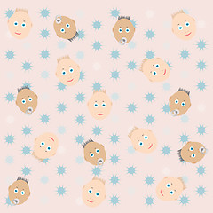 Image showing smile babies with pacifier greeting background
