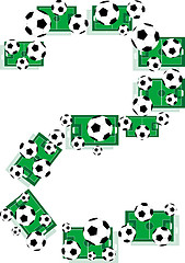 Image showing numbers 2 Two from the soccer balls football field