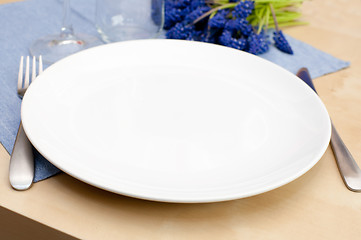 Image showing Empty Plate in Restaurant