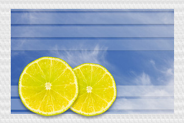 Image showing Two slices of lemons.