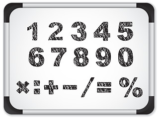 Image showing Black Numbers on Whiteboard
