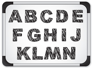 Image showing Black Alphabet on Whiteboard