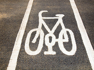 Image showing Bike lane sign