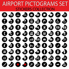 Image showing Airport pictograms set