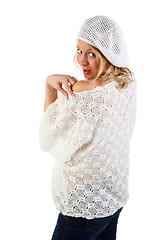 Image showing Blonde in knitted.