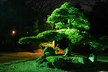 Image showing zen garden by night