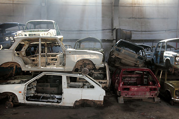 Image showing cars is returned for recycling as scrap metal