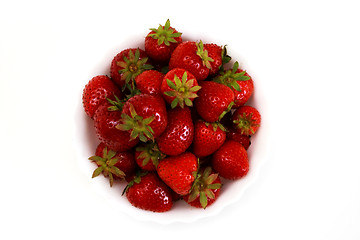 Image showing Foto aobve strawberry in bowl in studio