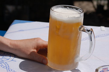 Image showing Beer in frozen glass