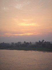 Image showing River Nile by sunset