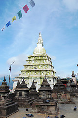 Image showing Landmark of the famous monkey-temple in Nepal