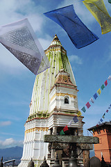 Image showing Landmark of the famous monkey-temple in Nepal