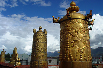 Image showing Golden roof of a lamasery