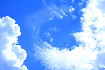 Image showing Foto at sky with shapeless white clouds