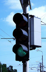 Image showing Foto of traffick lights showing green signal