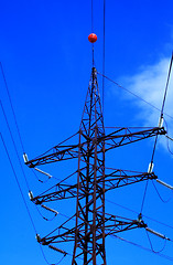 Image showing  Foto of voltage tower at summer day