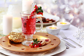 Image showing Hot wine cranberry punch 
