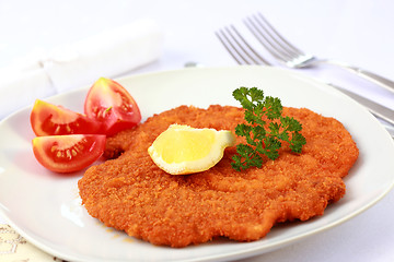 Image showing Wiener Schnitzel with lemon