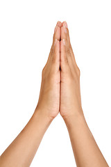 Image showing Woman praying hands