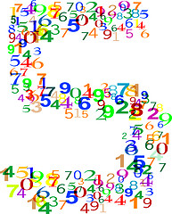 Image showing Number Five 5 made from colorful numbers