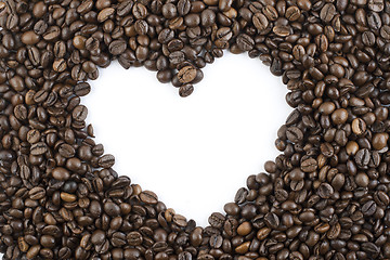 Image showing Coffee beans heart