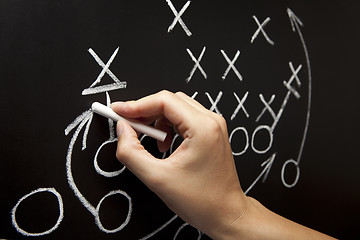 Image showing Man drawing a game strategy