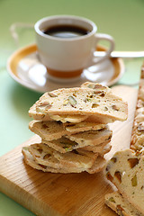 Image showing Pistachio Bread And Coffee