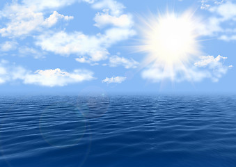 Image showing Blue sky,sun and sea