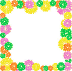 Image showing fruits border. orange, lemon, lime, grapefruit