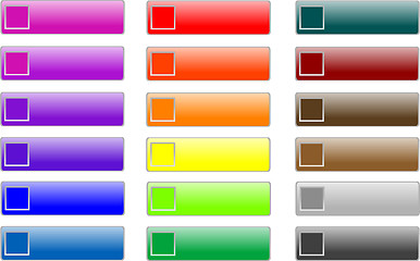 Image showing glossy empty web buttons colored set