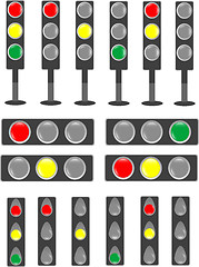 Image showing Traffic light & status bar semaphore. vector