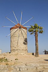 Image showing Ancient windmill in Rhodes