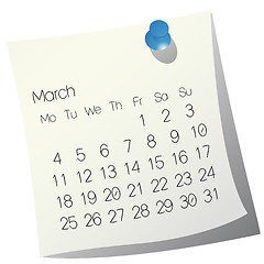 Image showing 2013 March calendar