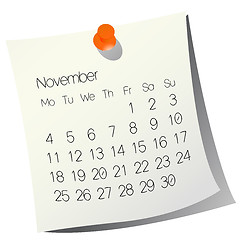 Image showing 2013 November calendar