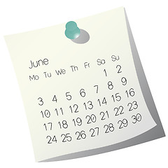 Image showing 2013 June calendar