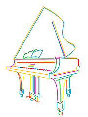 Image showing Grand piano over white