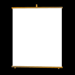 Image showing A wooden frame roll up banner