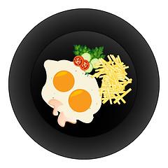 Image showing Eggs and fries