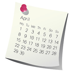 Image showing 2013 April calendar